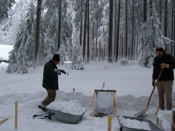 Schnee Coulissenhieb