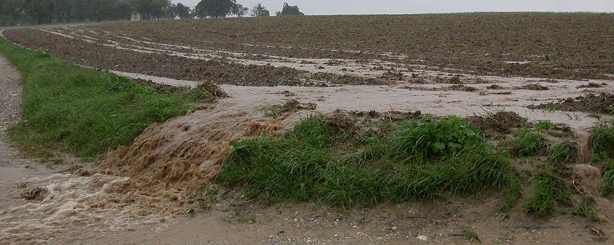 Bodenerosion bei Starkregen