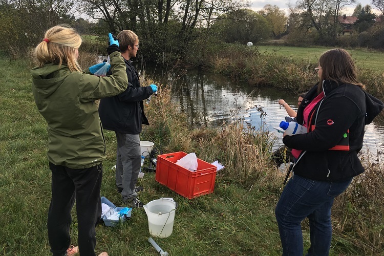 Sample preparation at the stream bank