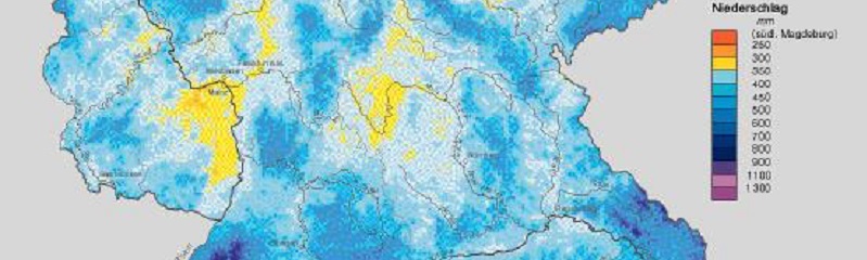 Mittlerer Sommerniederschlag in Deutschland