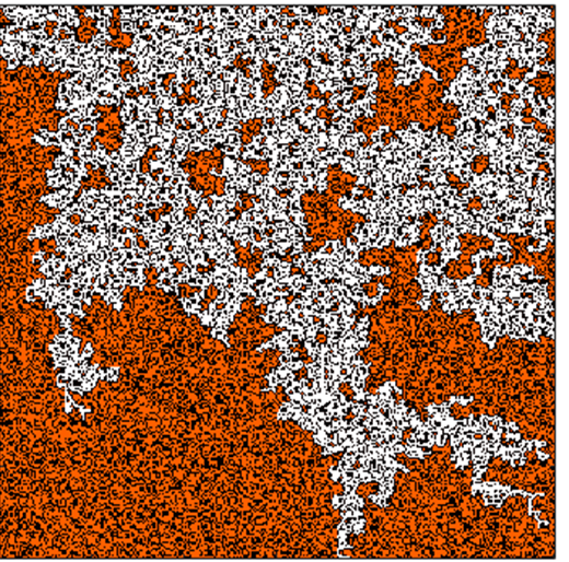 Pore network model water percolation