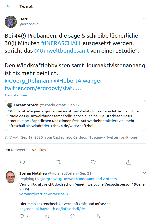 Twitter zu UBA-Studie