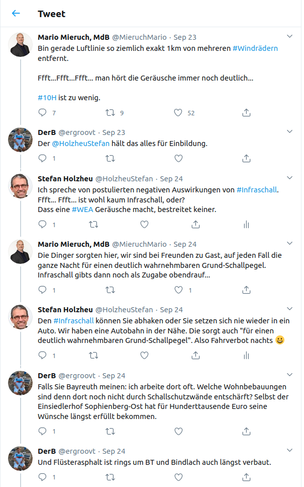 Twitter-Diskussion um WEA-Geräusche